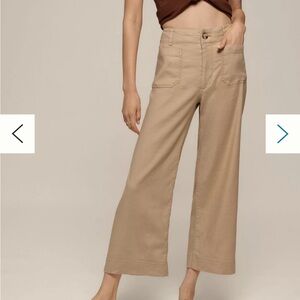 Anthropologie: The Colette Cropped Wide-Leg Pants by Maeve: Linen Edition